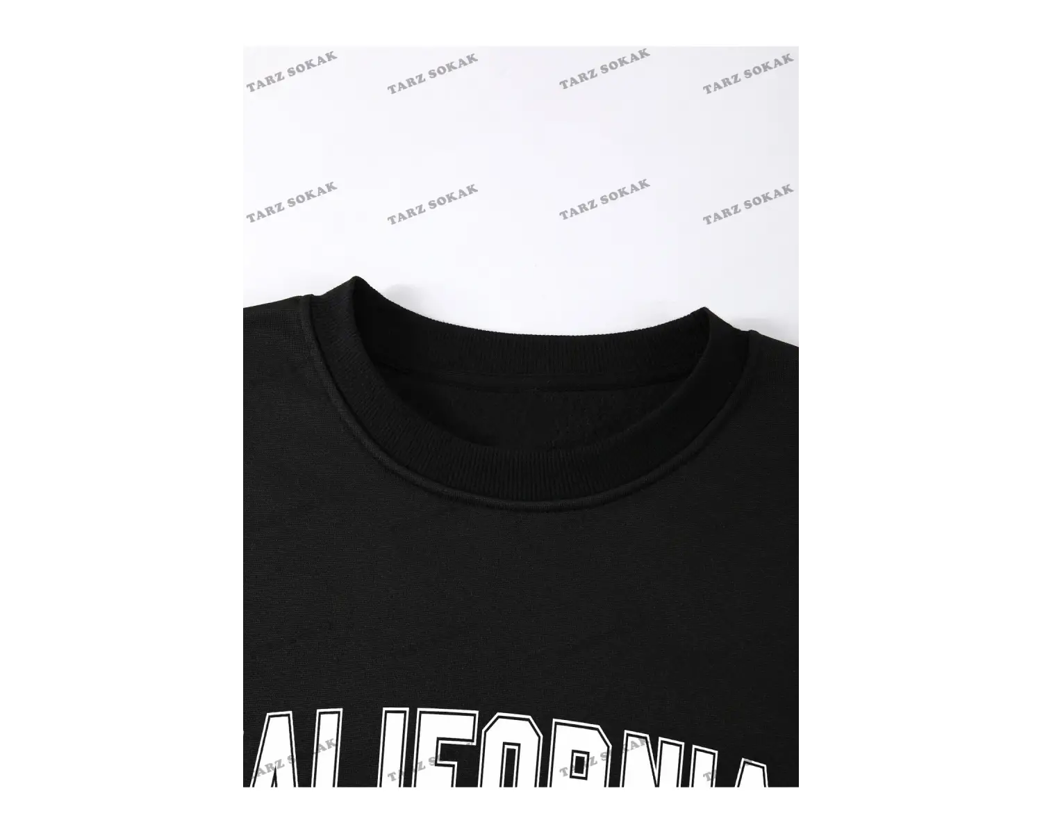 Y2K Unisex Star Stroke Taş Görünümlü Baskılı Sweatshirt KOD 1508 Gri