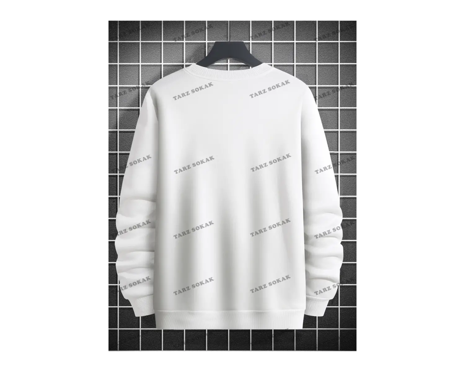 Y2K Unisex Two Rabbit with Flower Sweatshirt KOD 1542 Beyaz