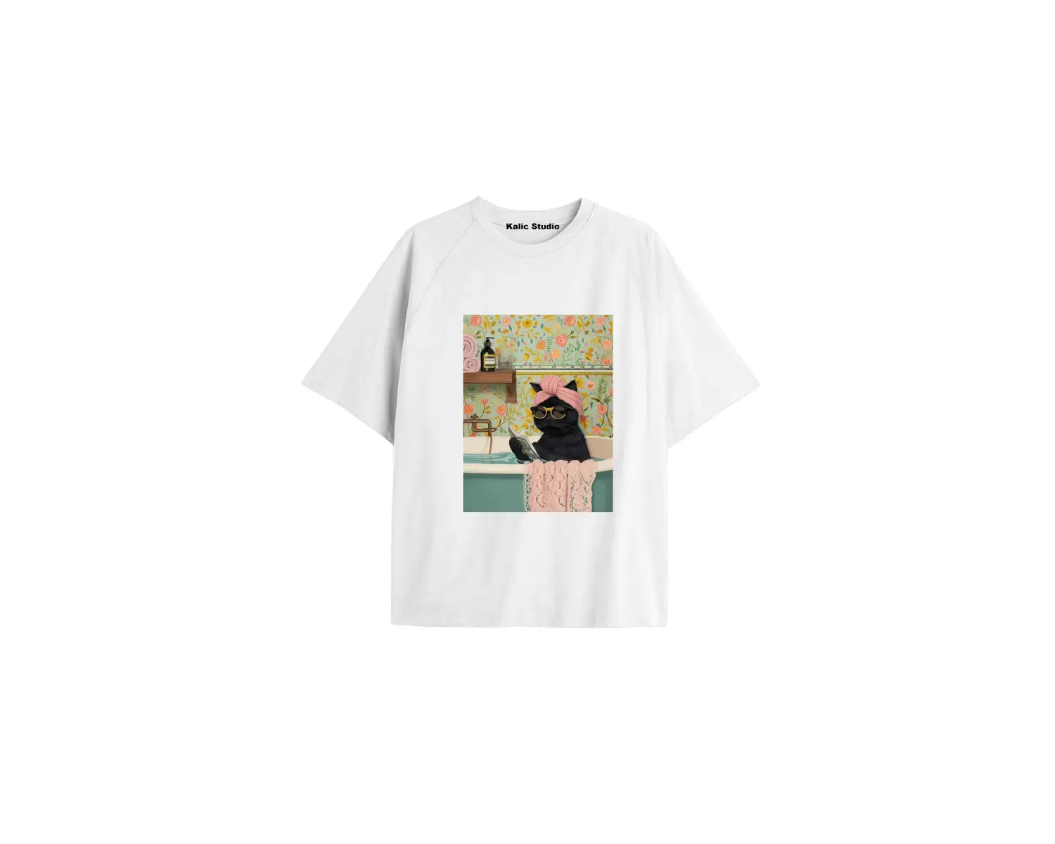 Y2k vintage Cats Baskılı Beyaz T-shirt KOD 1