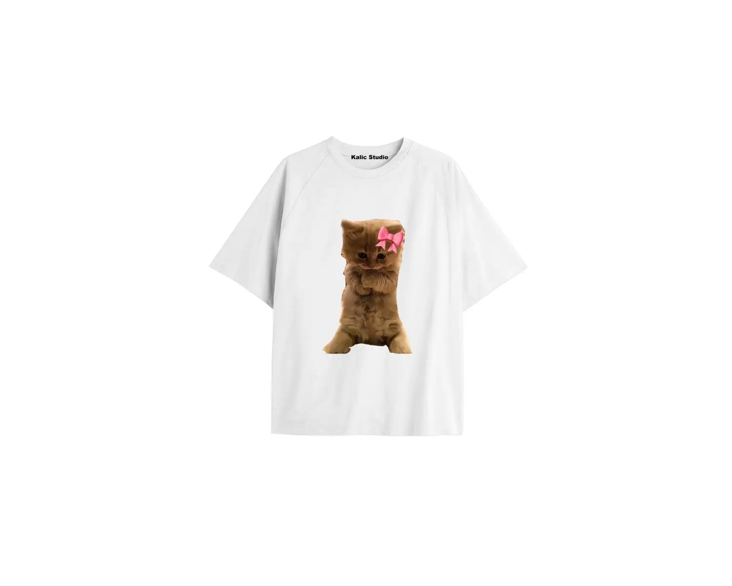 Y2k vintage Cats Baskılı Beyaz T-shirt KOD 14