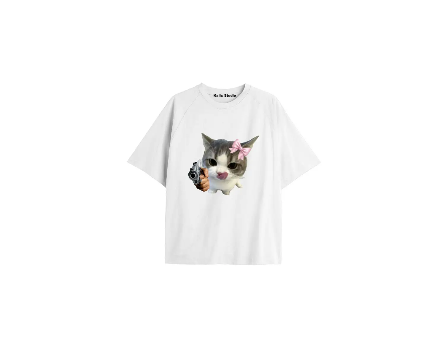 Y2k vintage Cats Baskılı Beyaz T-shirt KOD 15