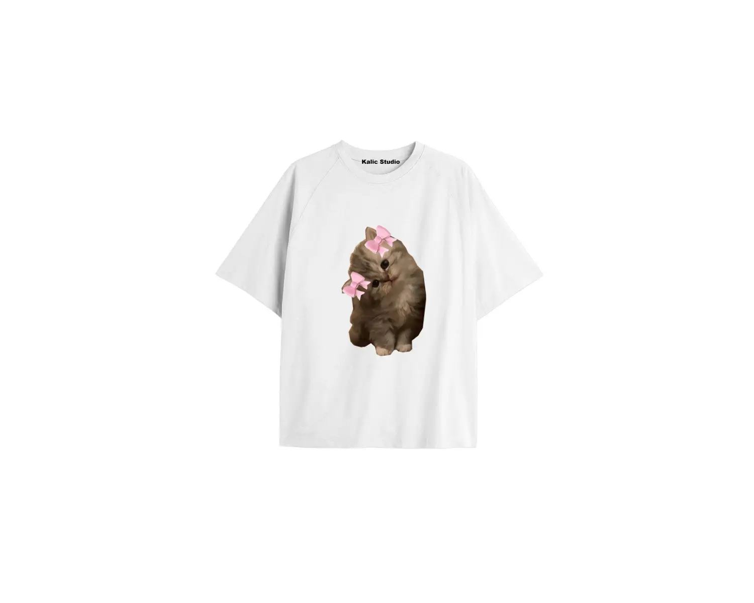 Y2k vintage Cats Baskılı Beyaz T-shirt KOD 4