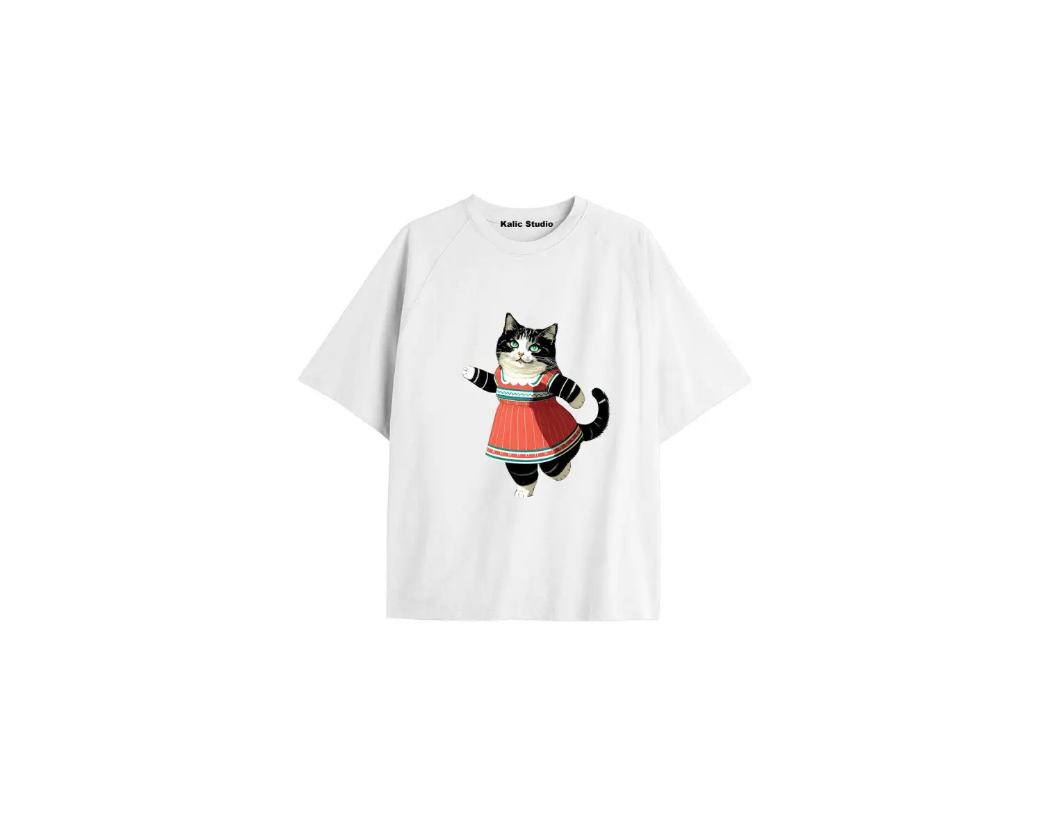 Y2k vintage Cats Baskılı Beyaz T-shirt KOD 5