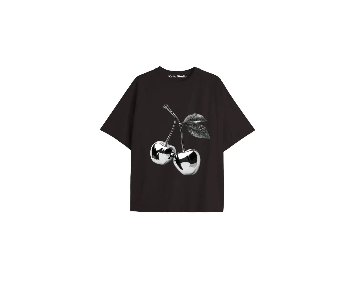 Y2k vintage Cherry Baskılı Sİyah T-shirt KOD 103