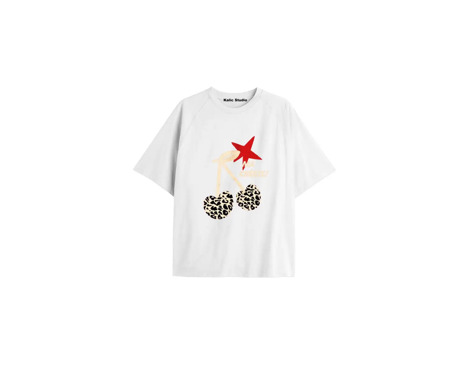 Y2k vintage Cherry Baskılı Sİyah T-shirt KOD 48