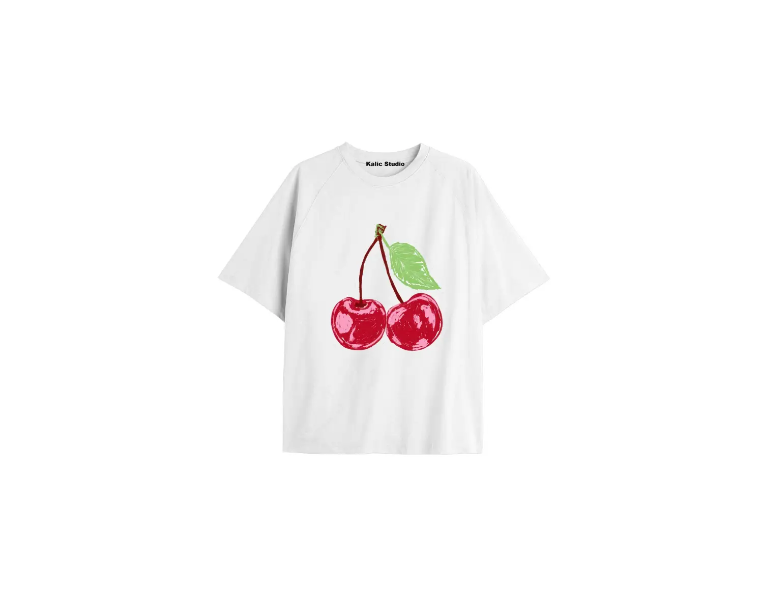 Y2k vintage Cherry Baskılı Sİyah T-shirt KOD 61