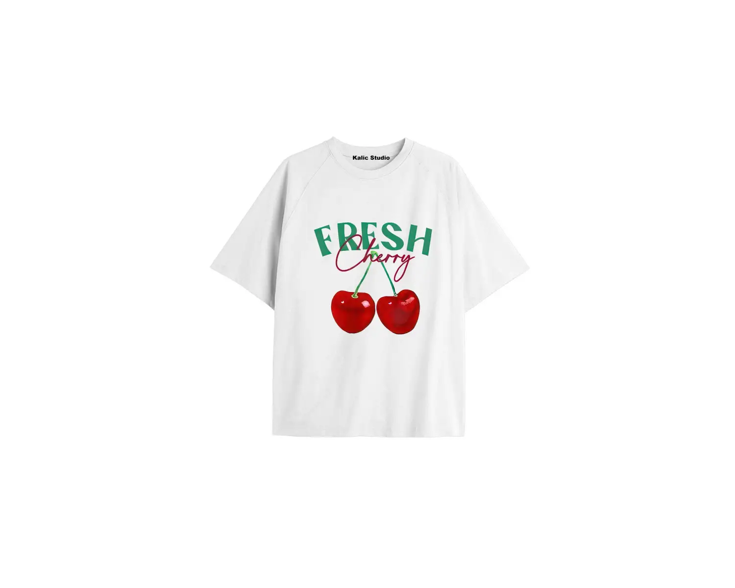 Y2k vintage Cherry Baskılı Sİyah T-shirt KOD 63