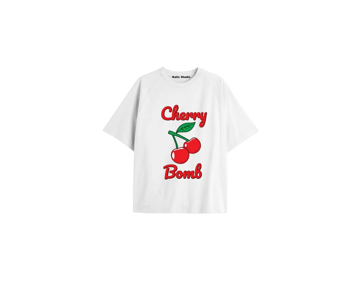 Y2k vintage Cherry Baskılı Sİyah T-shirt KOD 69