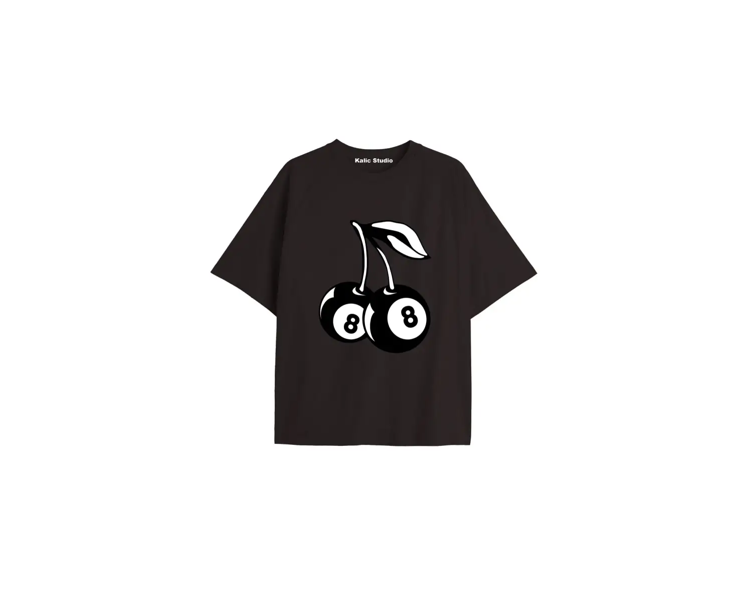 Y2k vintage Cherry Baskılı Sİyah T-shirt KOD 79