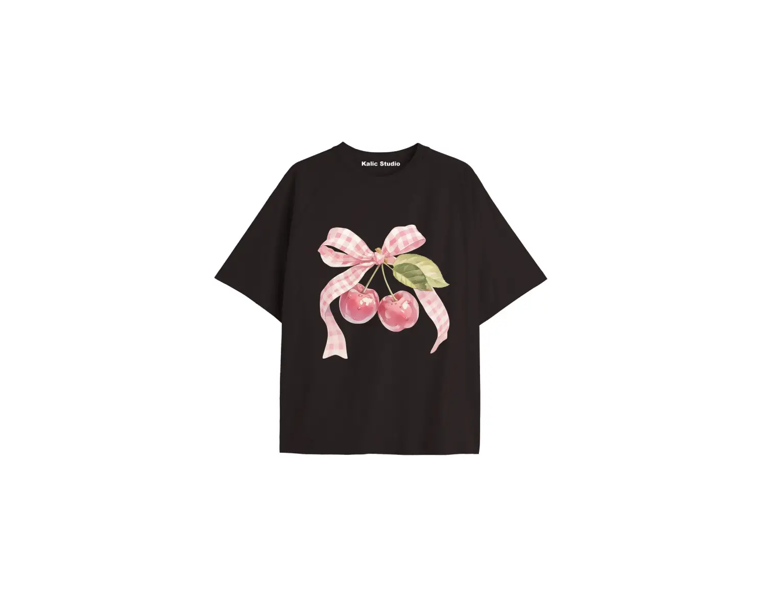 Y2k vintage Cherry Baskılı Sİyah T-shirt KOD 99