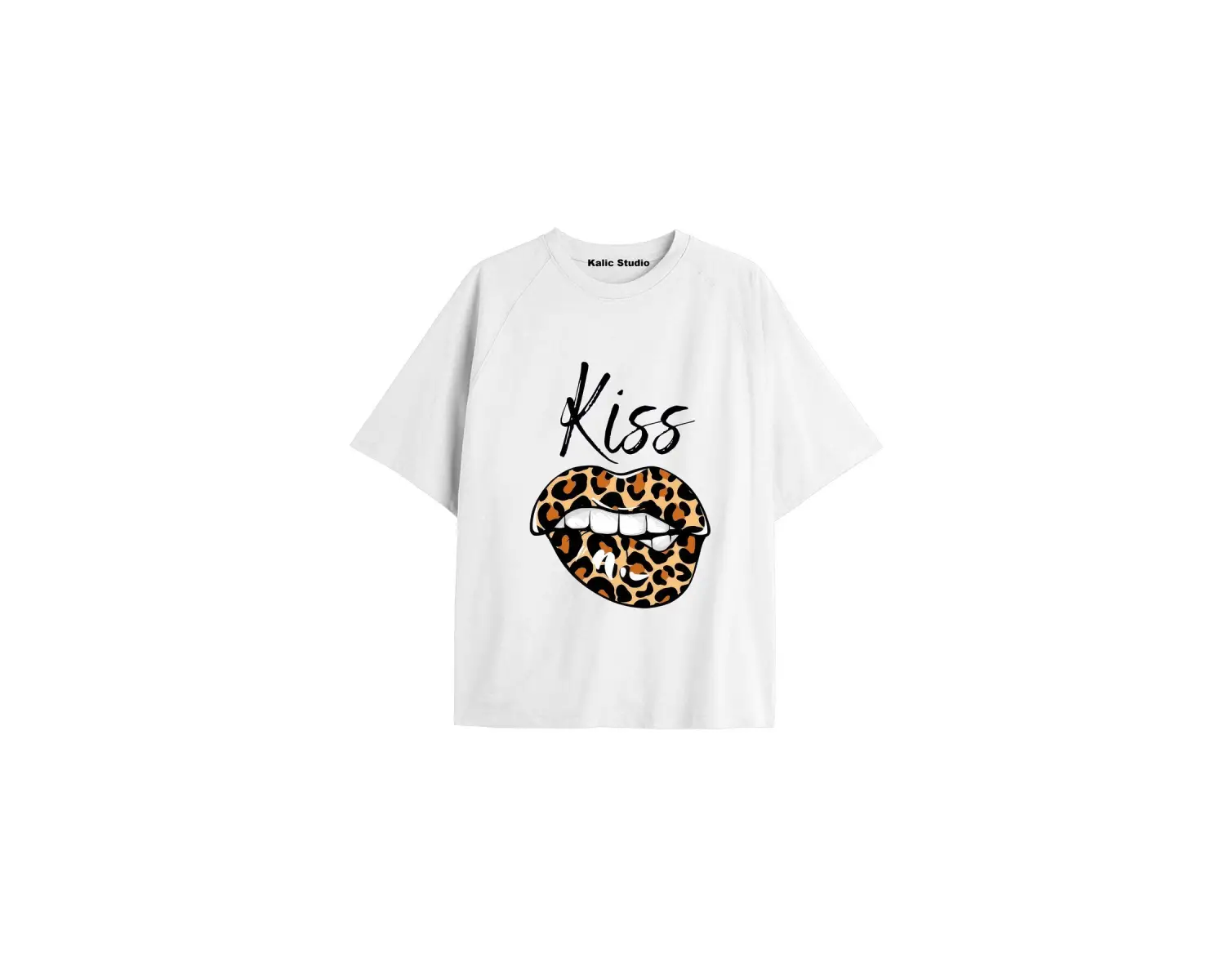Y2k vintage Leopar Baskılı Sİyah T-shirt KOD 106