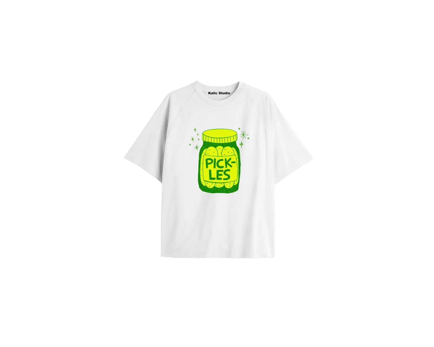 Y2k vintage Pickles Baskılı Beyaz T-shirt KOD 193