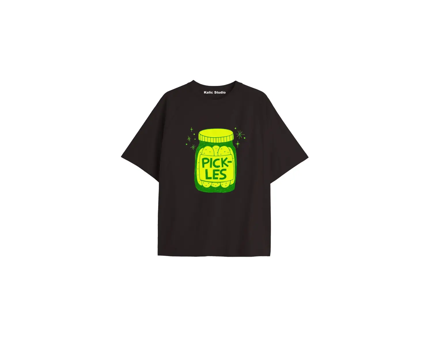 Y2k vintage Pickles Baskılı Sİyah T-shirt KOD 226