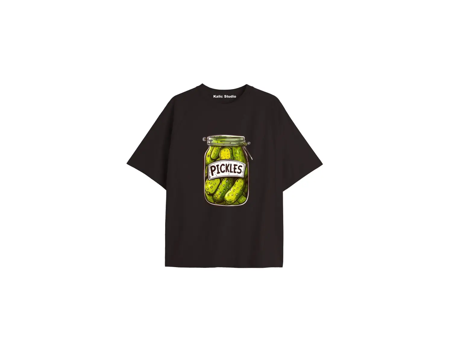 Y2k vintage Pickles Baskılı Sİyah T-shirt KOD 234
