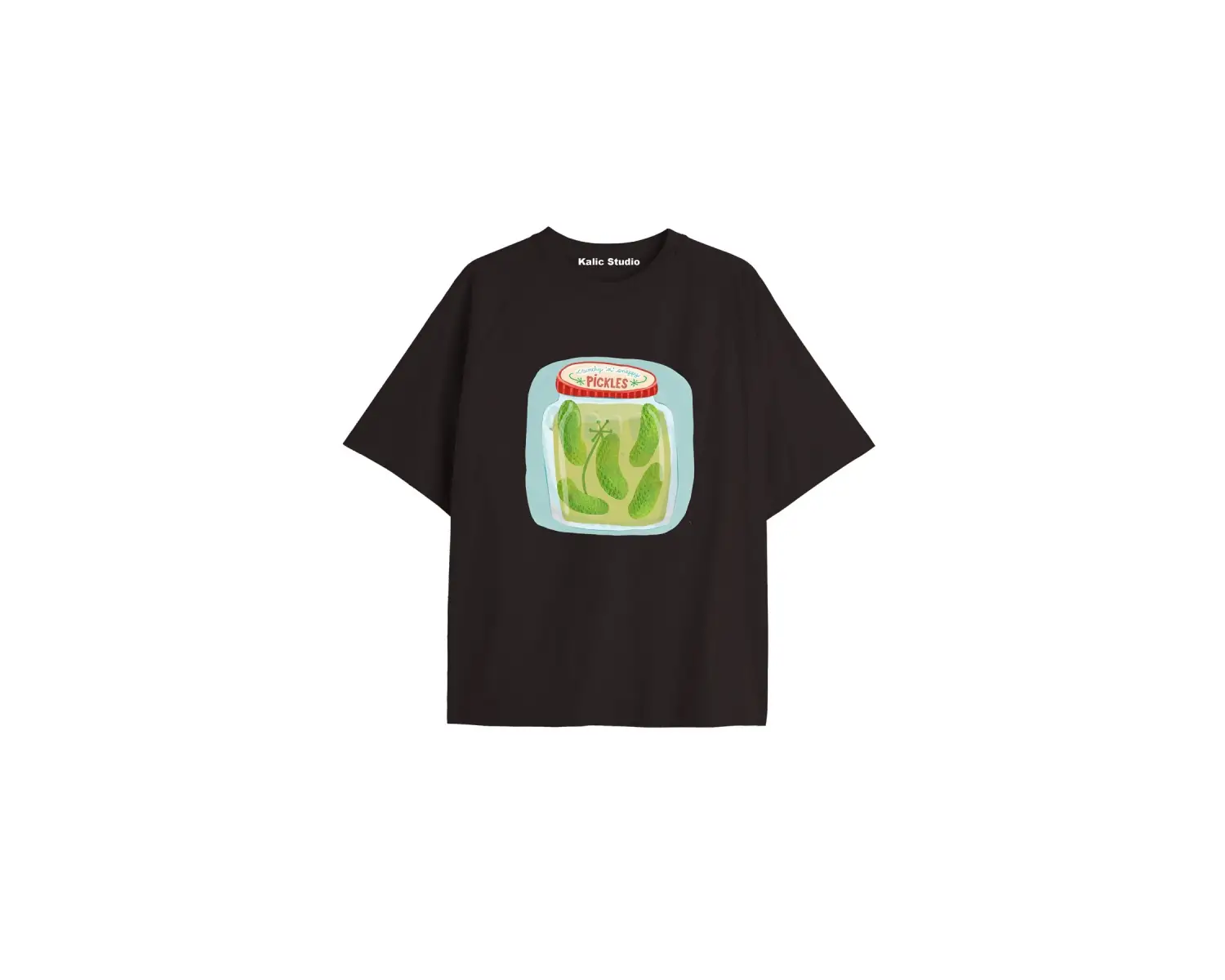 Y2k vintage Pickles Baskılı Sİyah T-shirt KOD 252