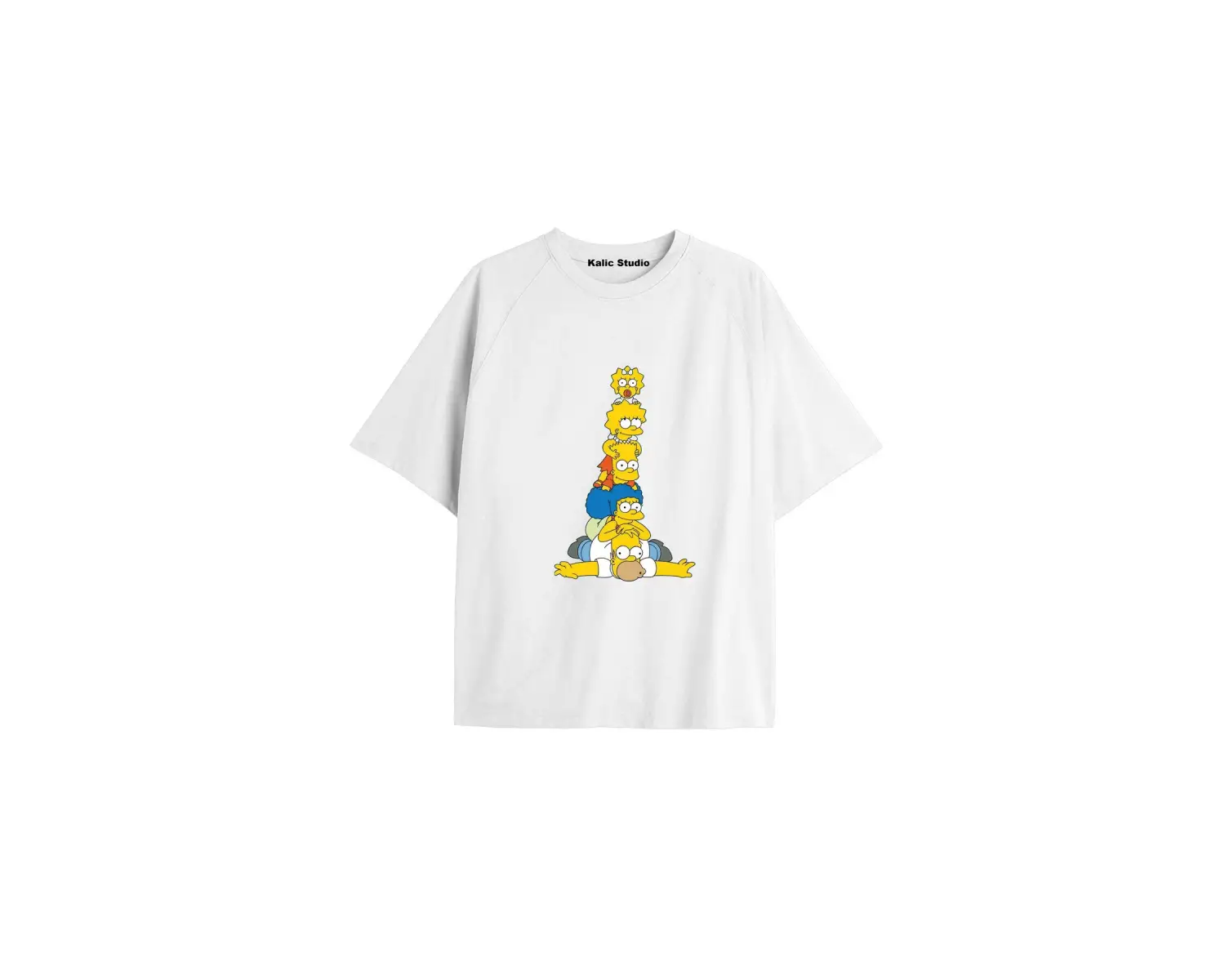 Y2k vintage Simpson Baskılı Beyaz T-shirt KOD 257