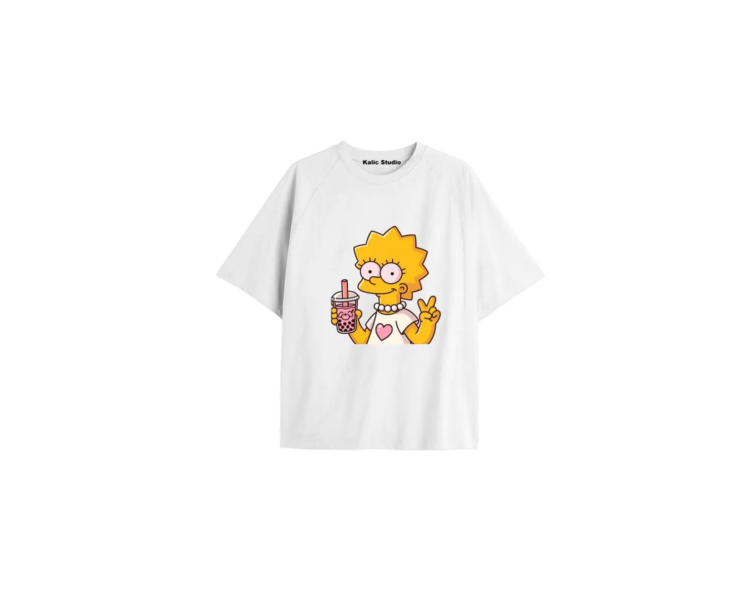 Y2k vintage Simpson Baskılı Beyaz T-shirt KOD 258