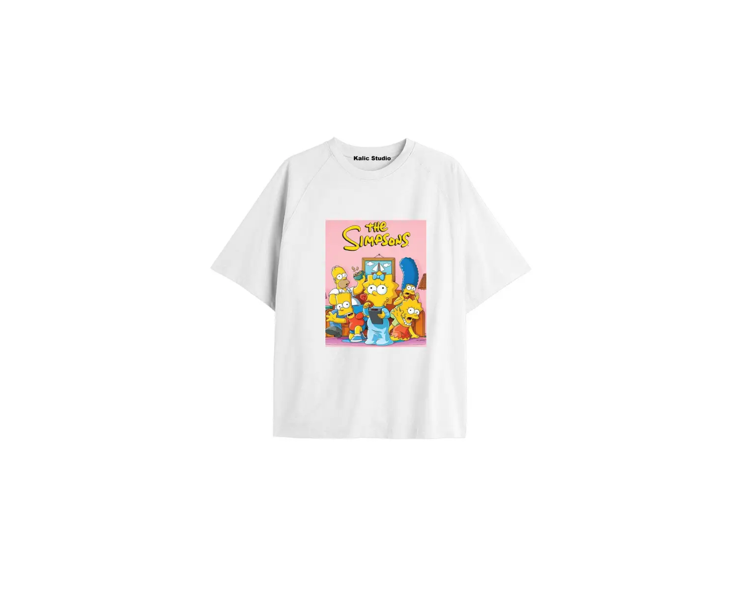 Y2k vintage Simpson Baskılı Beyaz T-shirt KOD 260