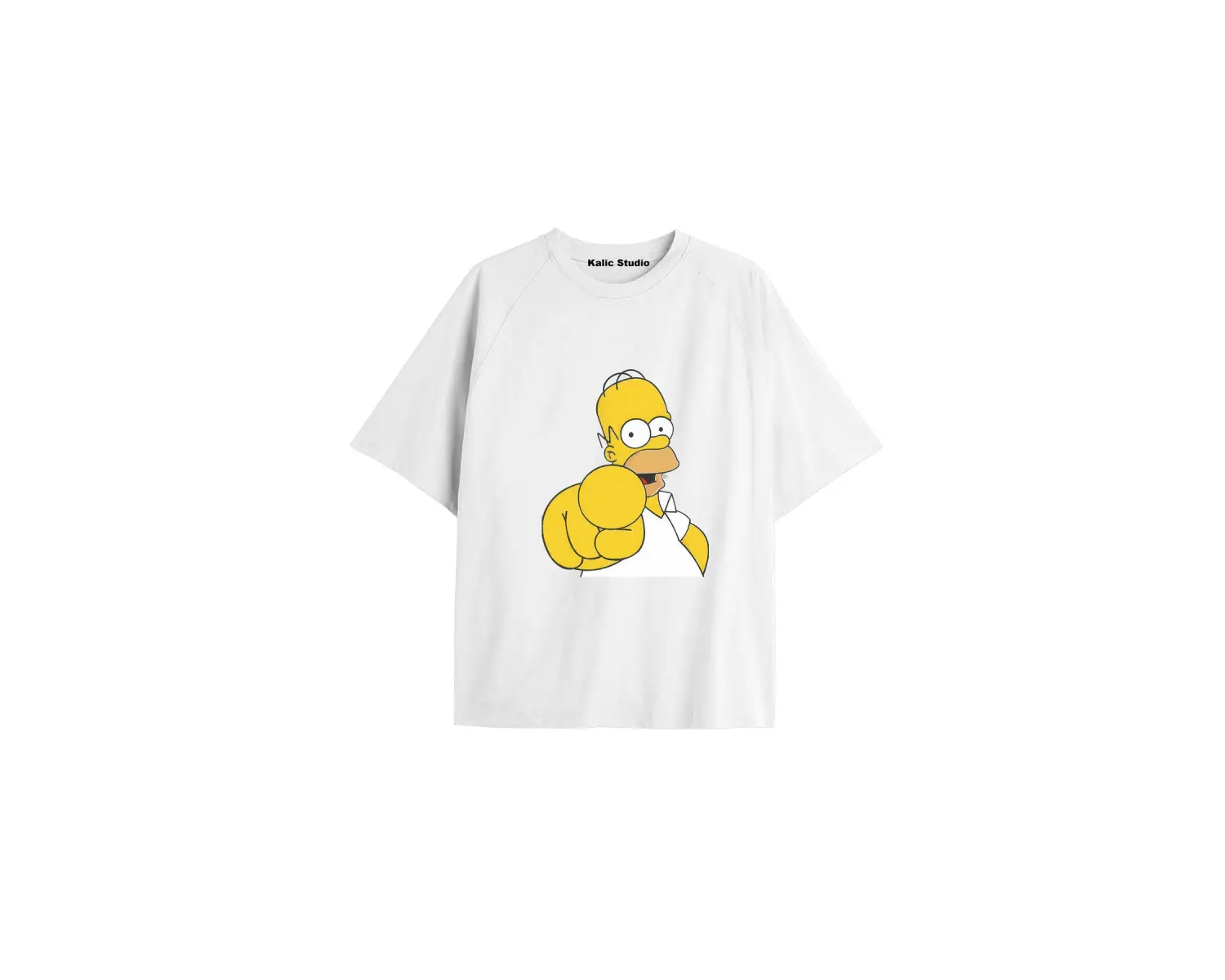 Y2k vintage Simpson Baskılı Beyaz T-shirt KOD 260