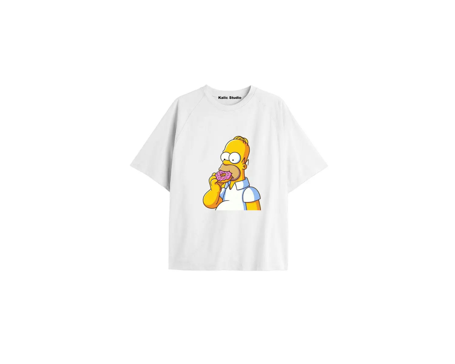 Y2k vintage Simpson Baskılı Beyaz T-shirt KOD 264