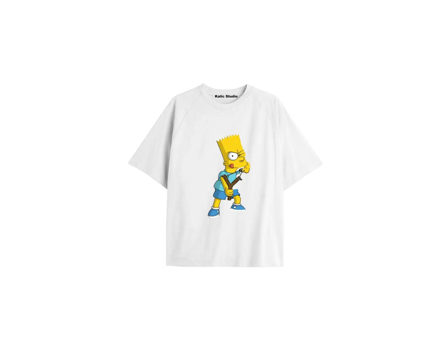 Y2k vintage Simpson Baskılı Beyaz T-shirt KOD 265
