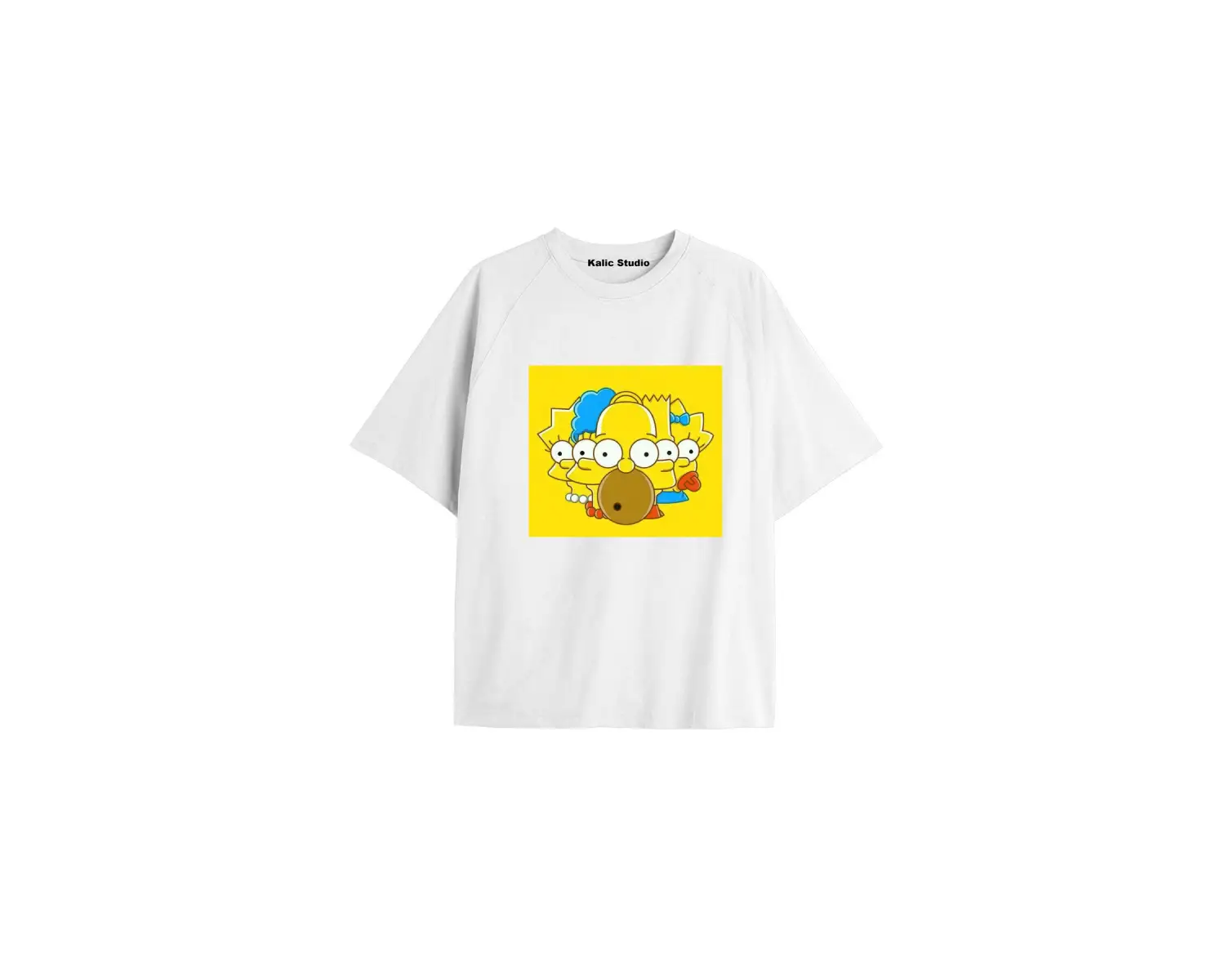 Y2k vintage Simpson Baskılı Beyaz T-shirt KOD 270
