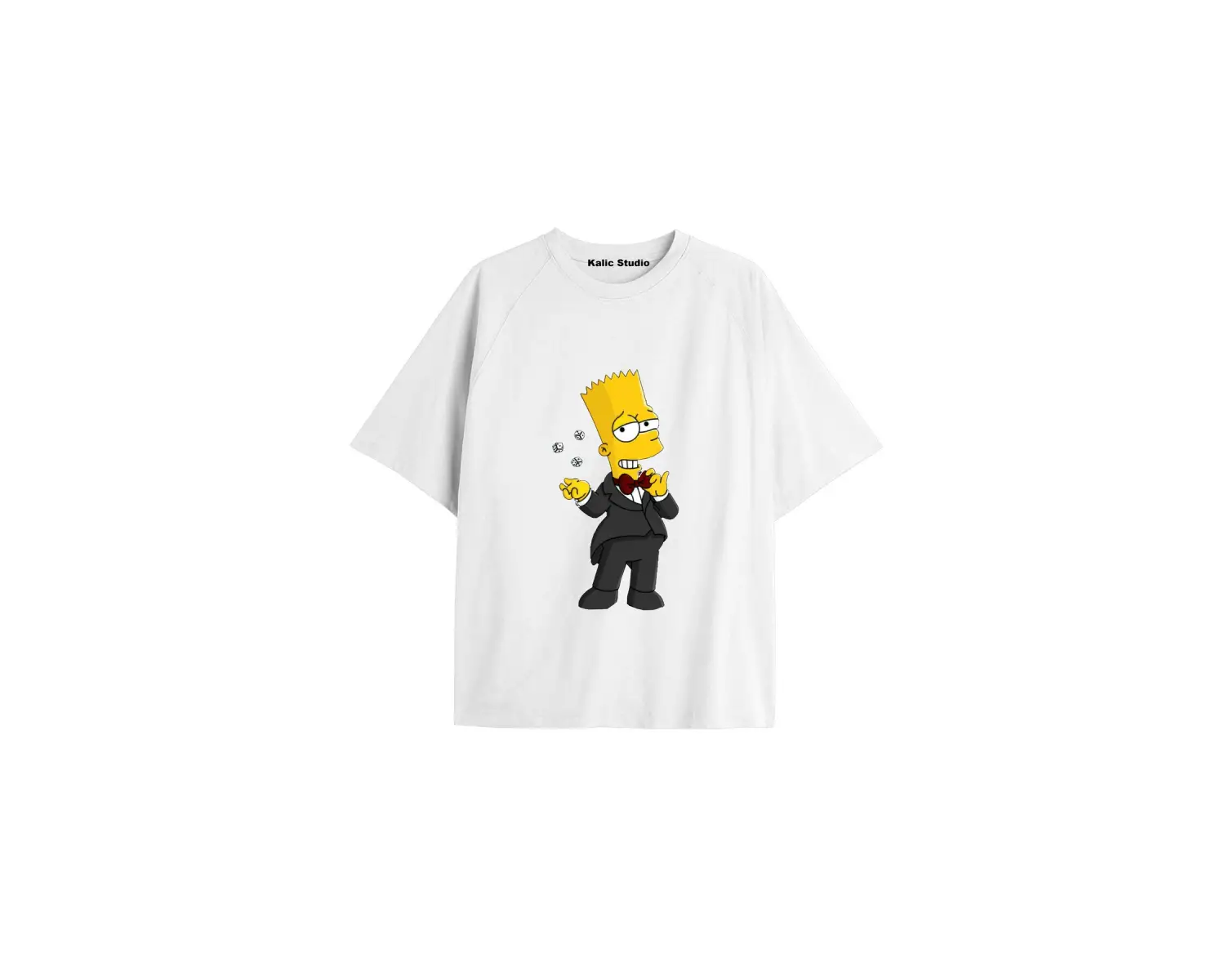 Y2k vintage Simpson Baskılı Beyaz T-shirt KOD 270