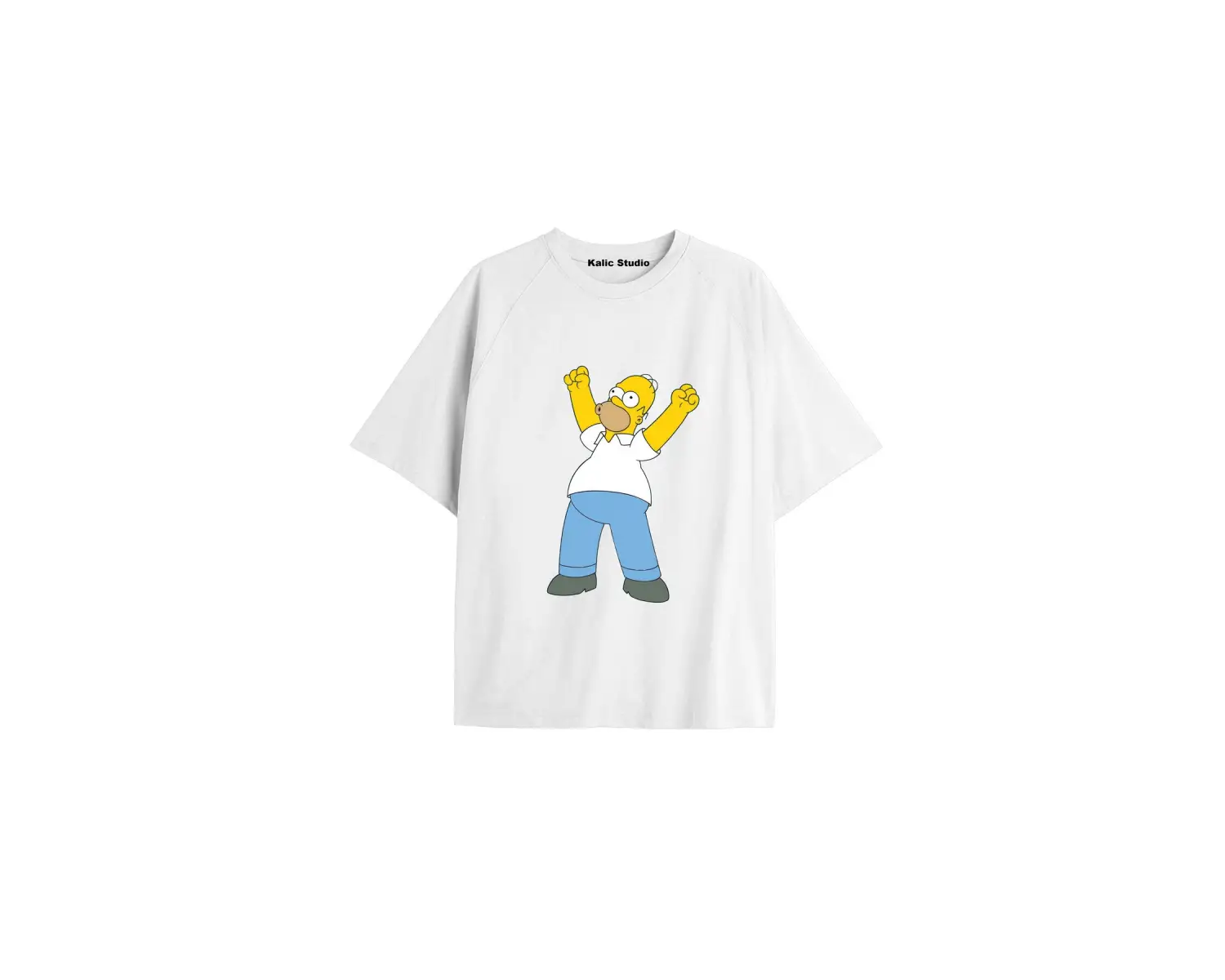 Y2k vintage Simpson Baskılı Beyaz T-shirt KOD 275