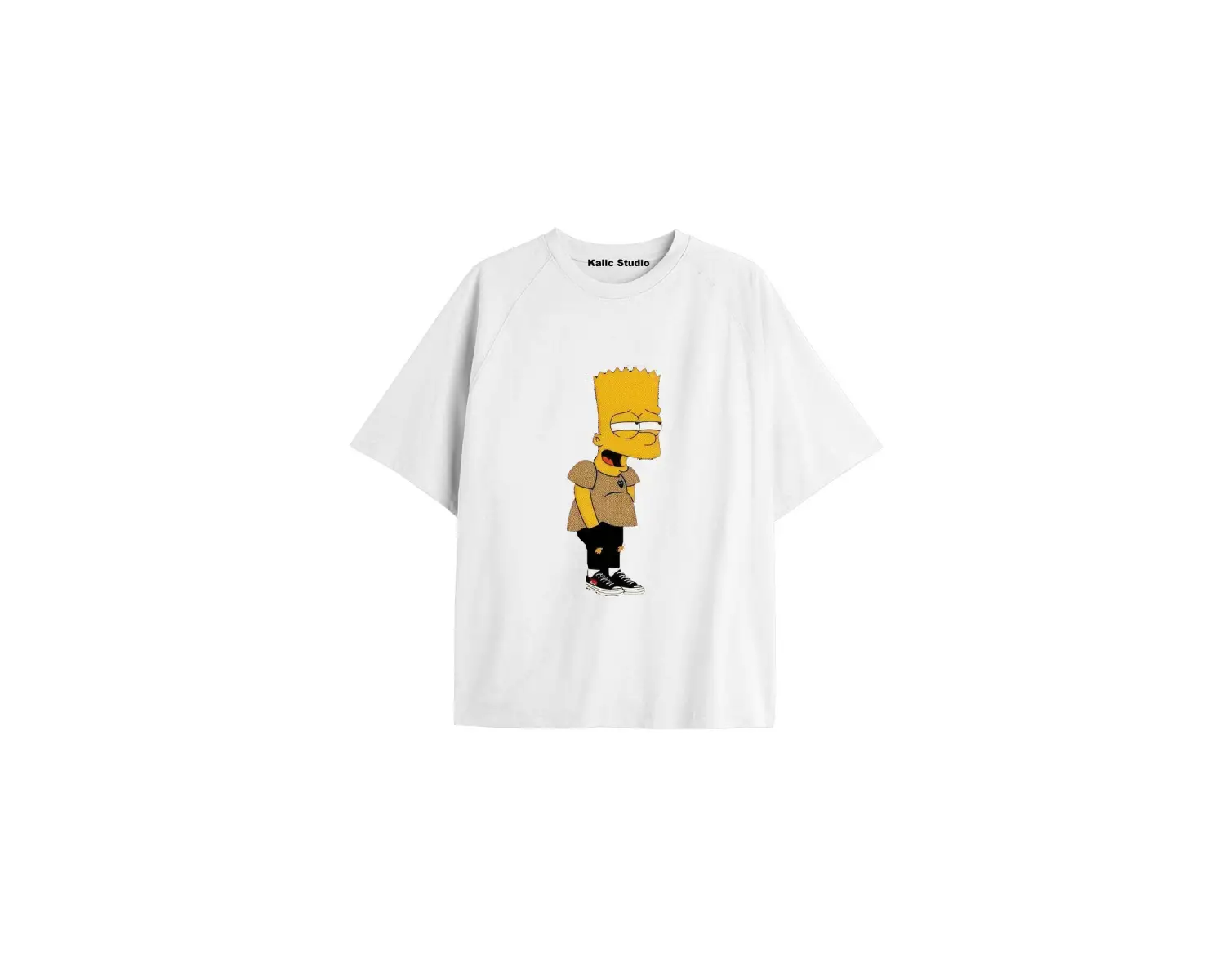 Y2k vintage Simpson Baskılı Beyaz T-shirt KOD 277