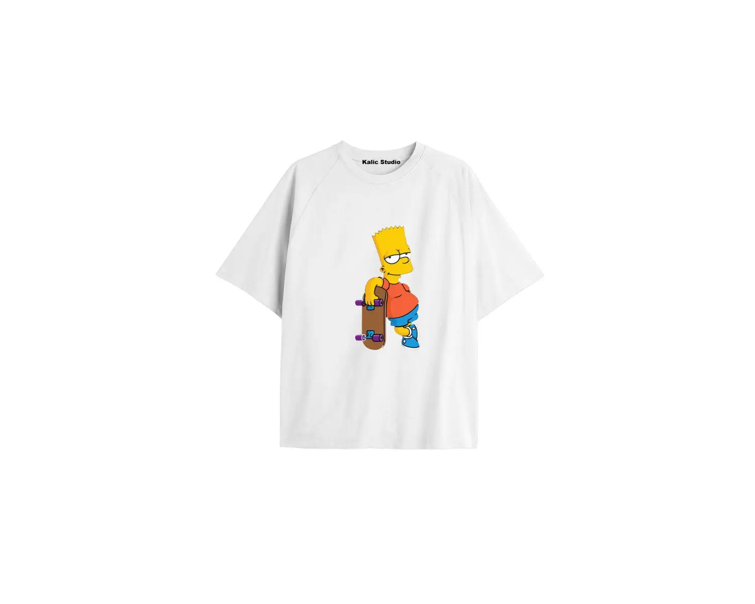 Y2k vintage Simpson Baskılı Beyaz T-shirt KOD 277