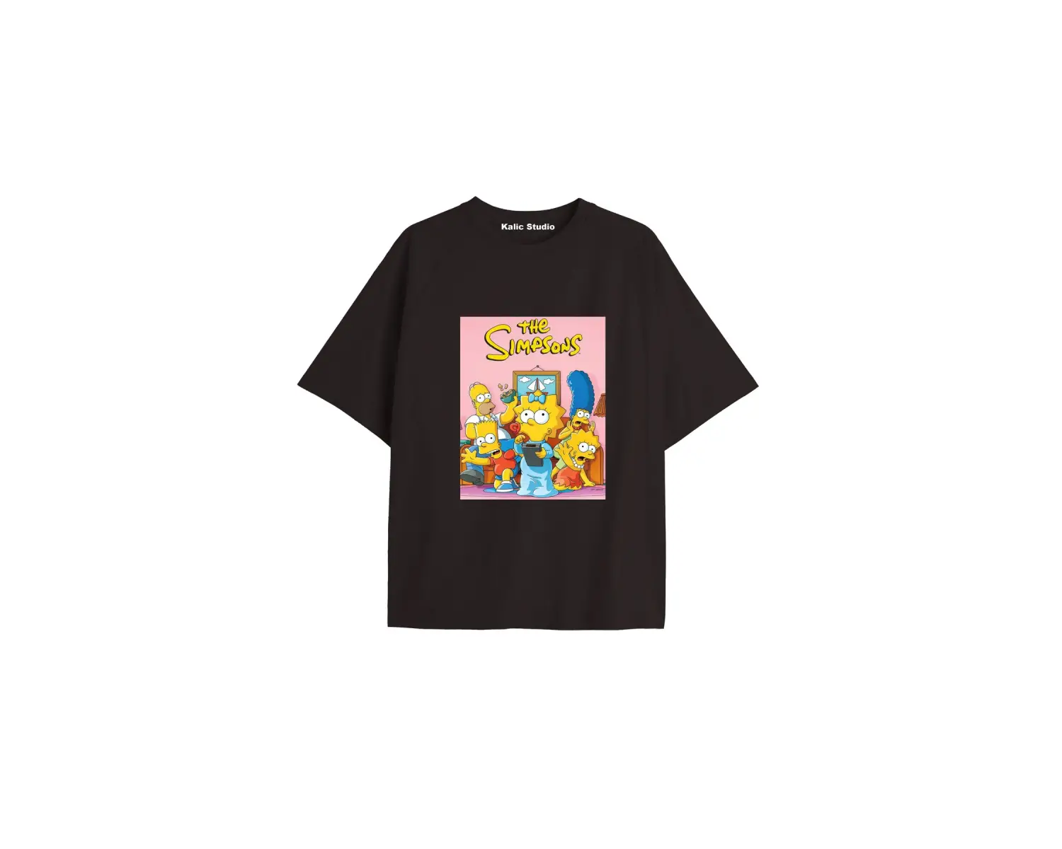 Y2k vintage Simpson Baskılı Sİyah T-shirt KOD 282