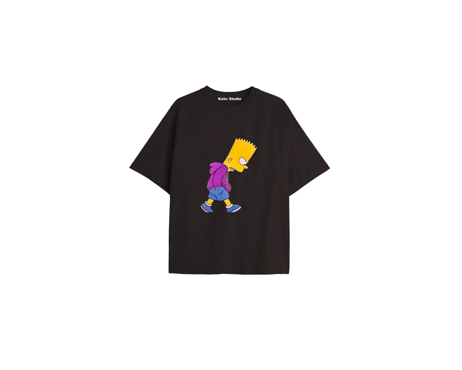 Y2k vintage Simpson Baskılı Sİyah T-shirt KOD 290
