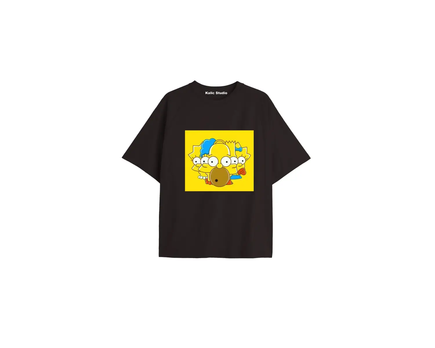 Y2k vintage Simpson Baskılı Sİyah T-shirt KOD 293