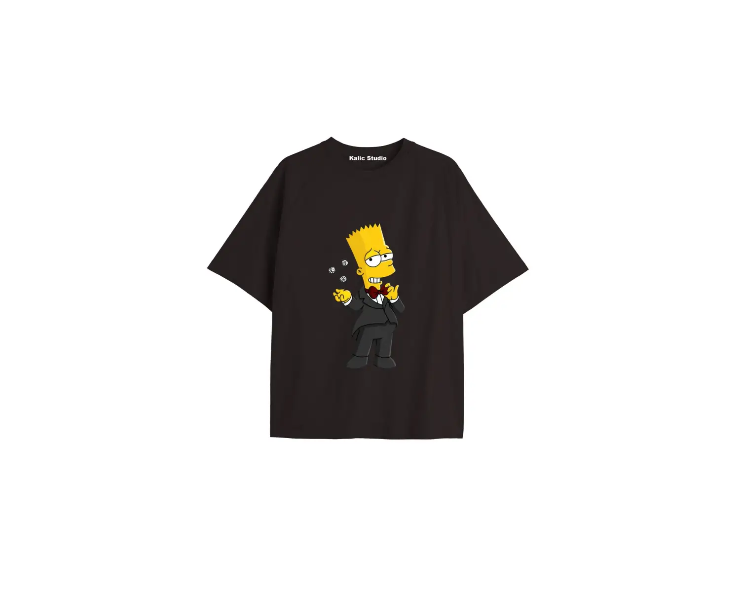 Y2k vintage Simpson Baskılı Sİyah T-shirt KOD 293