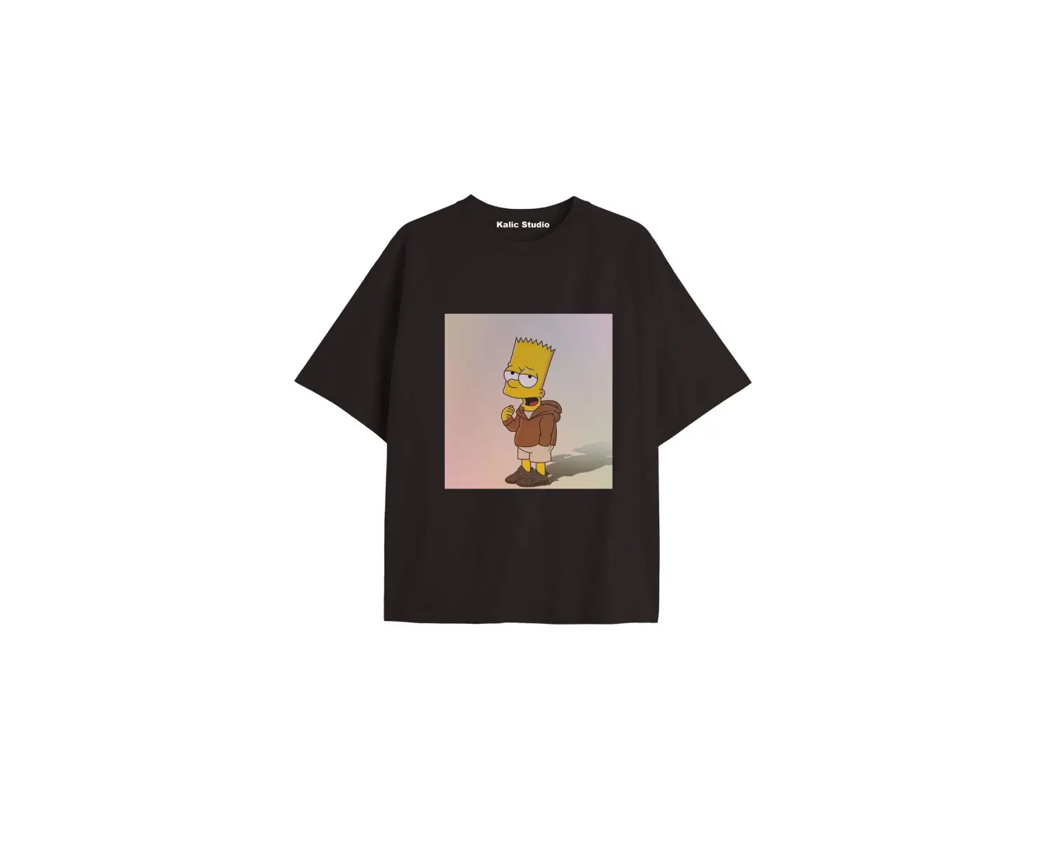 Y2k vintage Simpson Baskılı Sİyah T-shirt KOD 297