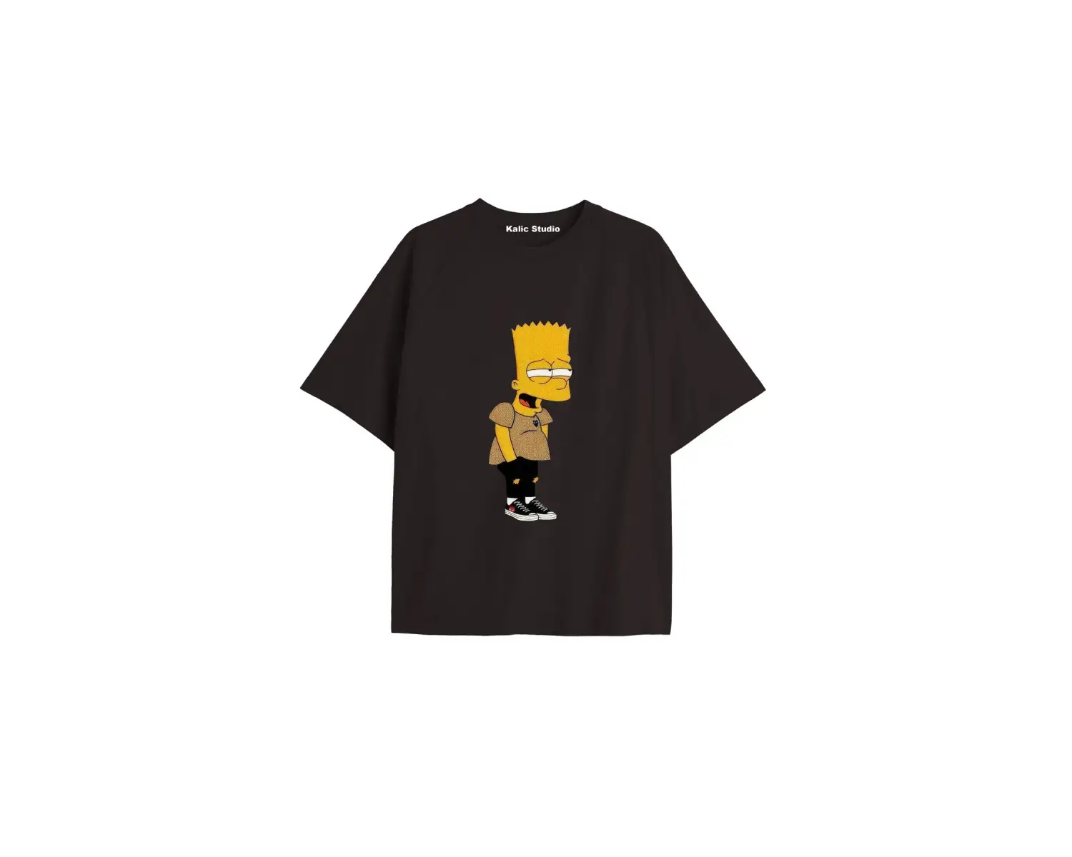 Y2k vintage Simpson Baskılı Sİyah T-shirt KOD 299