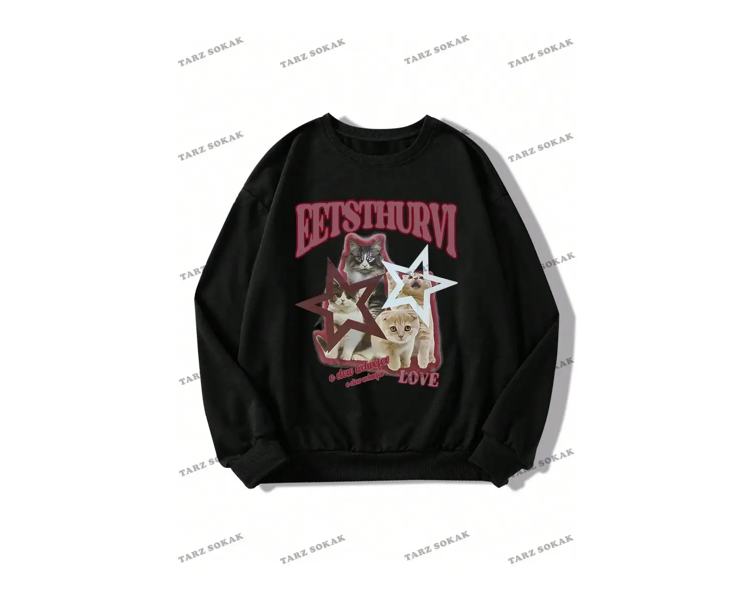 Y2K YENİ SEZON SSWEAT HARAJUKA KUROMİ RETRO KOD 1181 Siyah