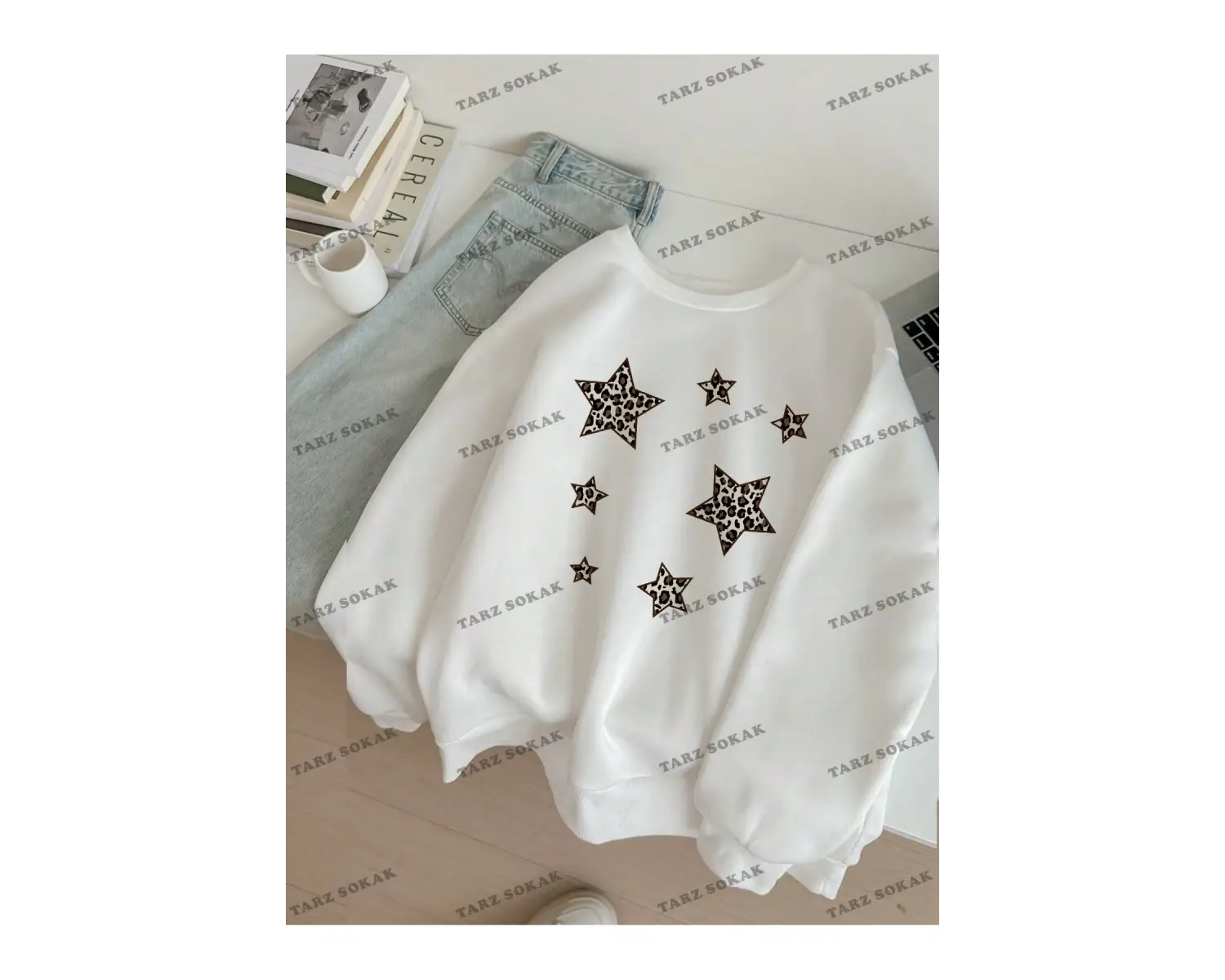 Y2K YENİ SEZON SSWEAT HARAJUKA KUROMİ RETRO KOD 1283 Beyaz