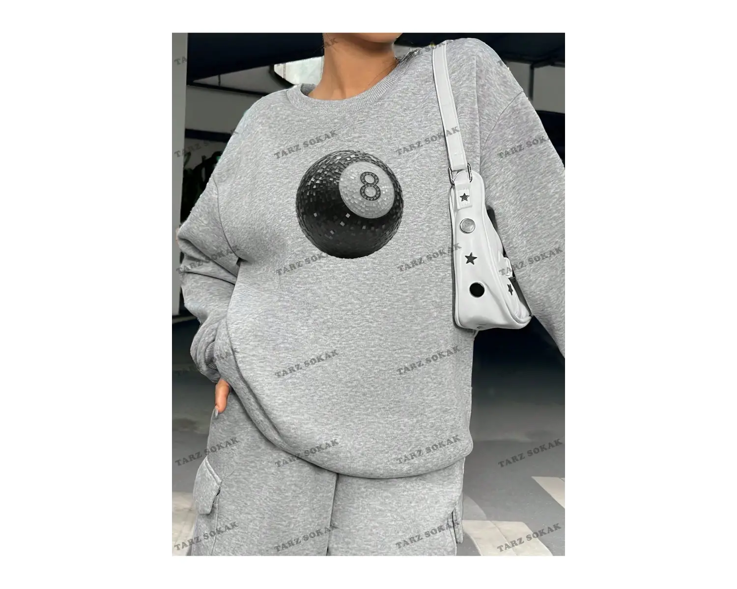 Y2K YENİ SEZON SSWEAT HARAJUKA KUROMİ RETRO KOD 1283 Beyaz