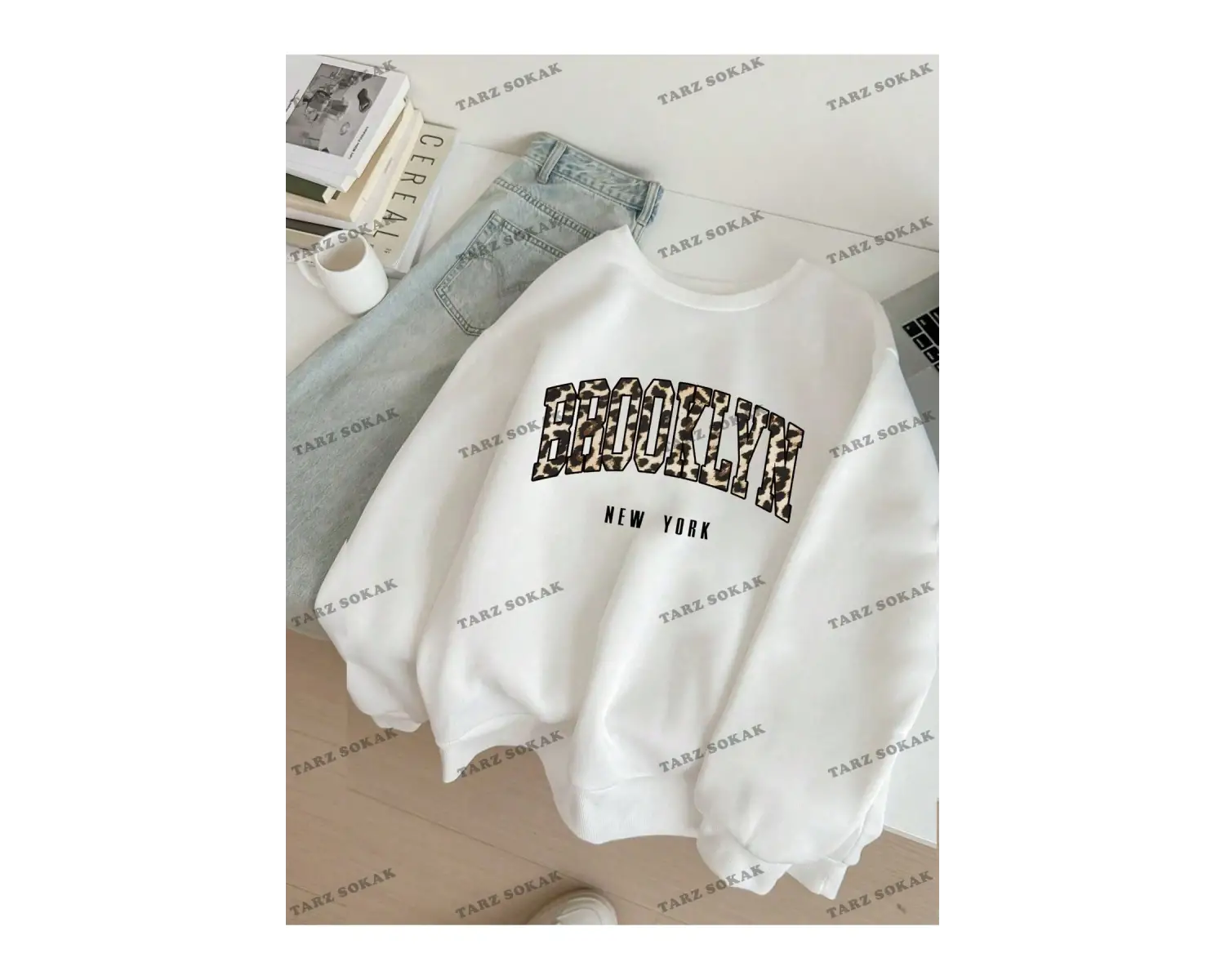 Y2K YENİ SEZON SSWEAT HARAJUKA KUROMİ RETRO KOD 1283 Beyaz