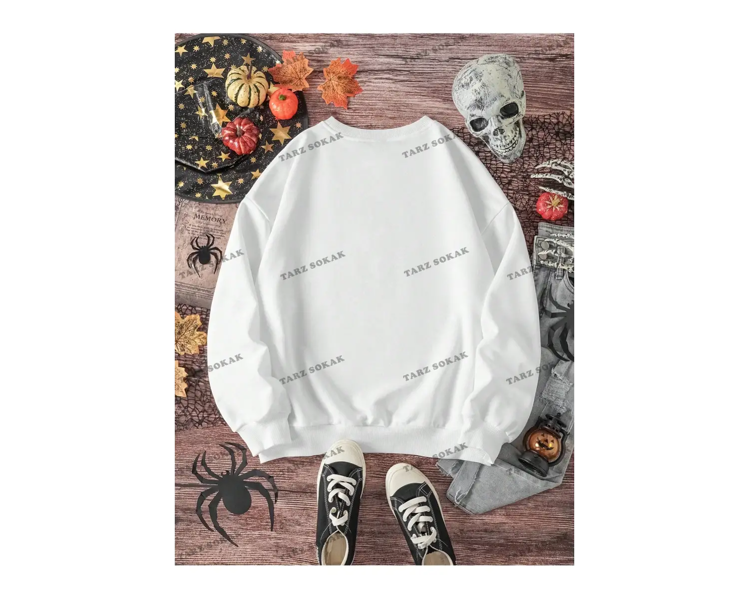 Y2K YENİ SEZON SSWEAT HARAJUKA KUROMİ RETRO KOD 1283 Beyaz