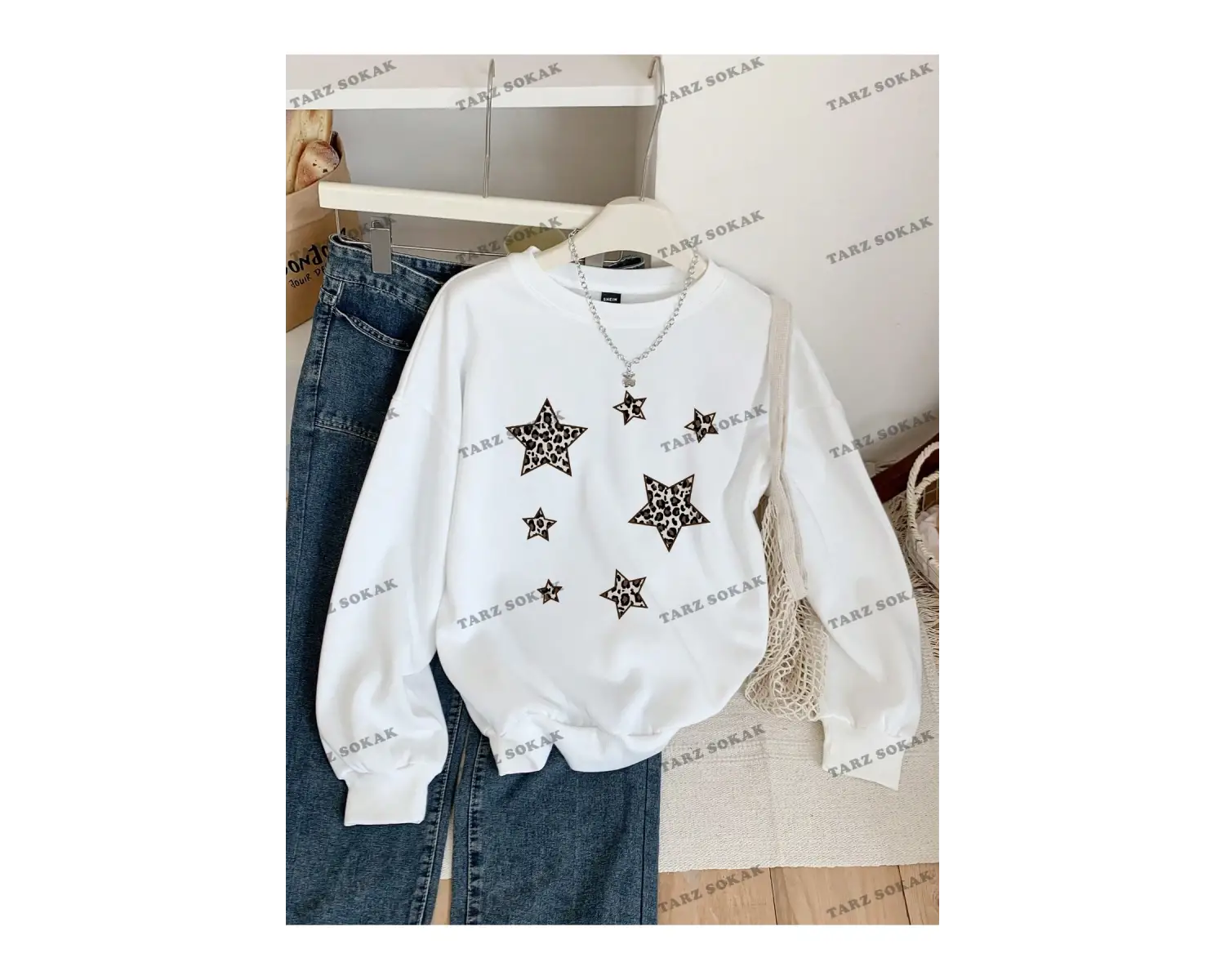 Y2K YENİ SEZON SSWEAT HARAJUKA KUROMİ RETRO KOD 1283 Beyaz