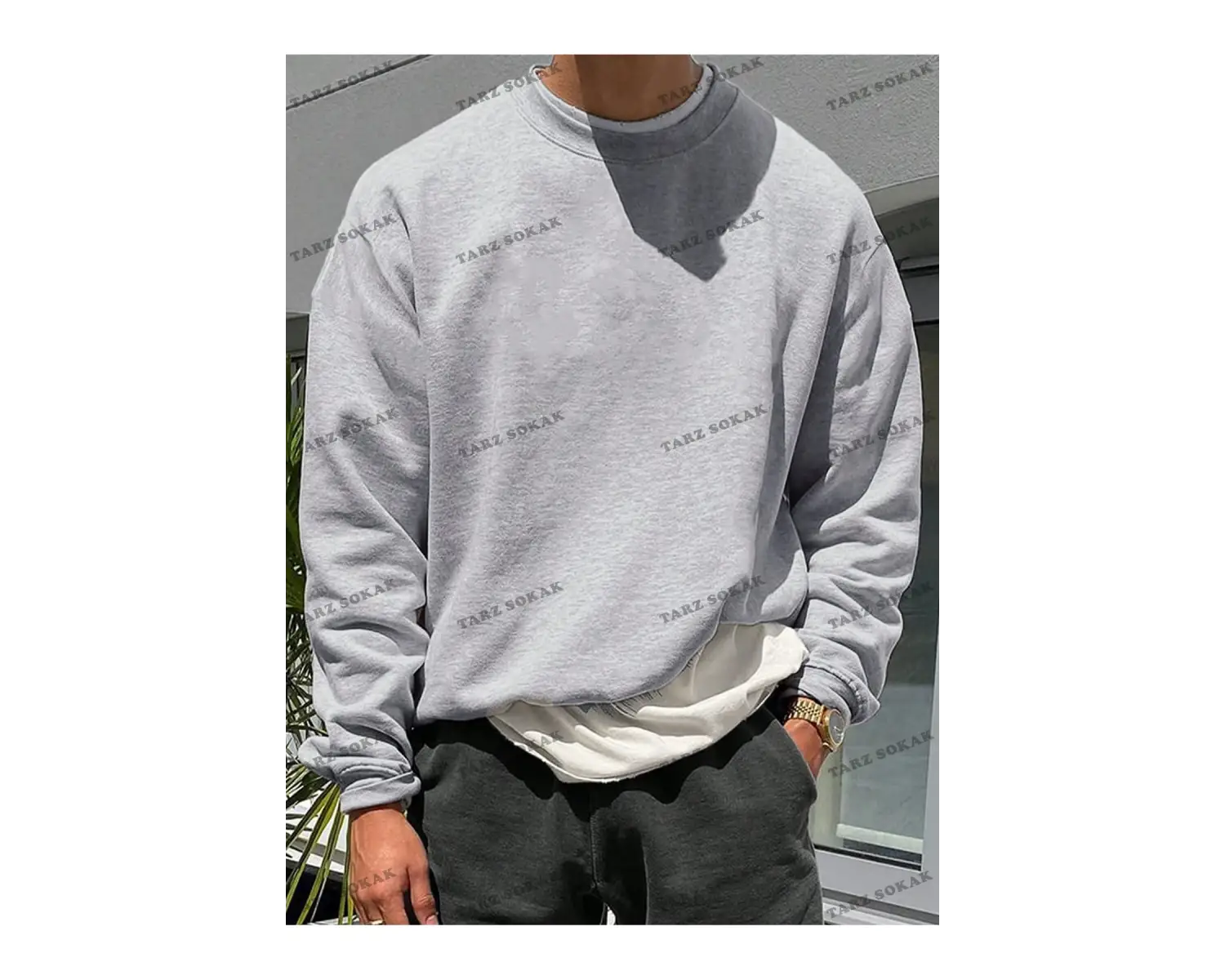 Y2K YENİ SEZON SSWEAT HARAJUKA KUROMİ RETRO KOD 1590 Gri