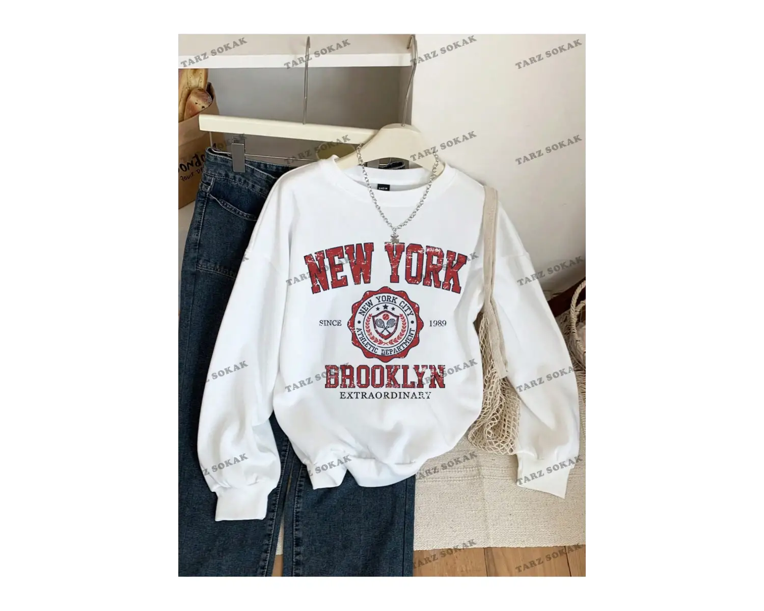 Y2K YENİ SEZON SSWEAT HARAJUKA KUROMİ RETRO KOD 16 Beyaz