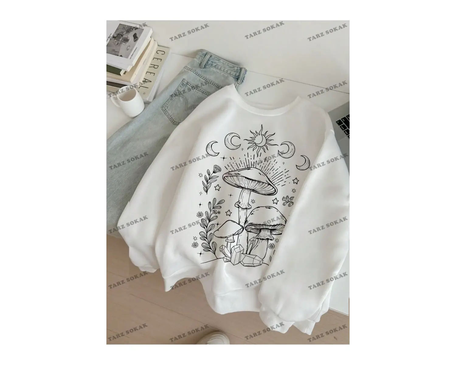 Y2K YENİ SEZON SSWEAT HARAJUKA KUROMİ RETRO KOD 16 Beyaz