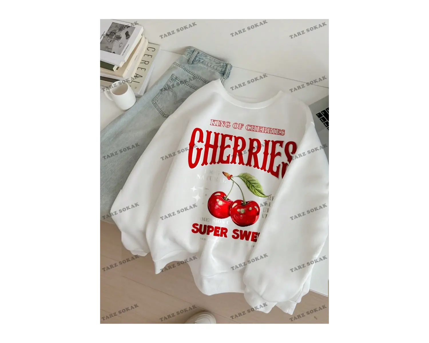 Y2K YENİ SEZON SSWEAT HARAJUKA KUROMİ RETRO KOD 16 Beyaz