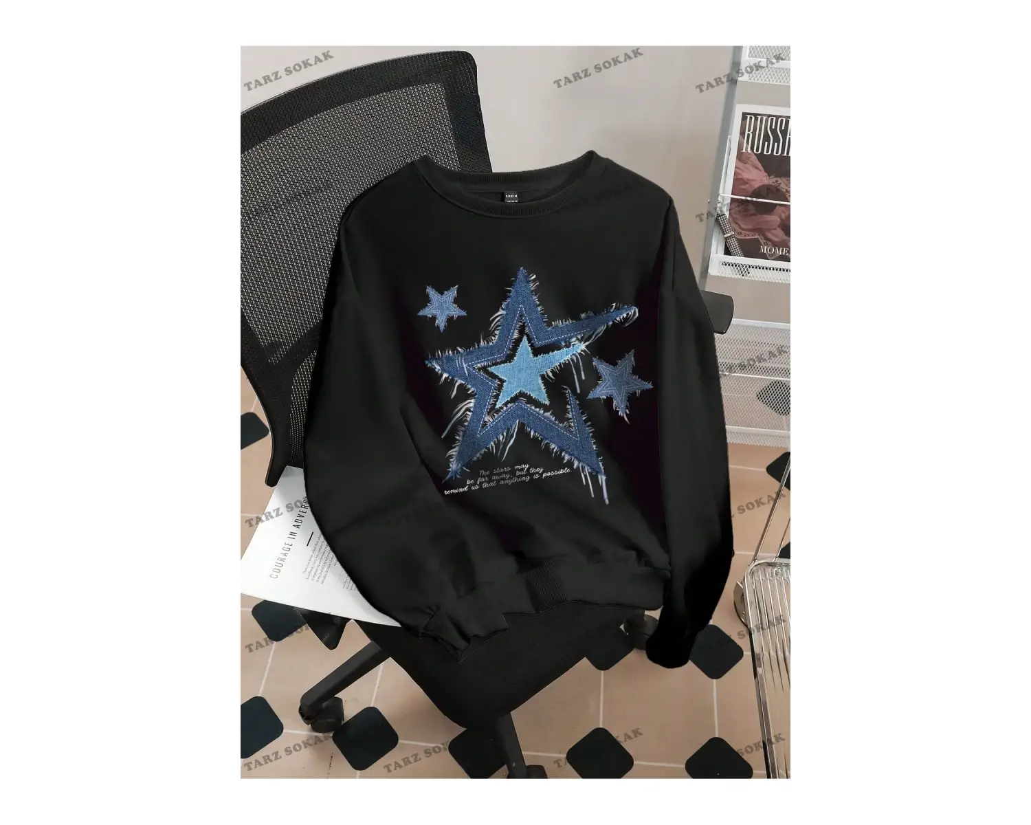 Y2K YENİ SEZON SSWEAT HARAJUKA KUROMİ RETRO KOD 16 Siyah