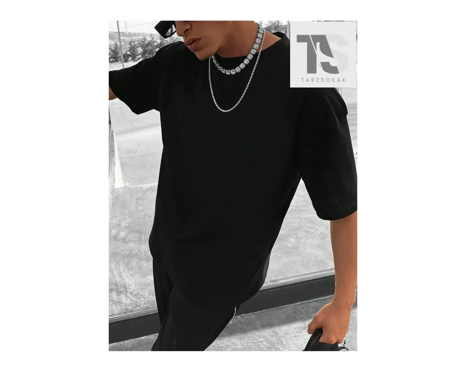 Yarasa Sada Erkek Komik Kedi Baskılı T-Shirt