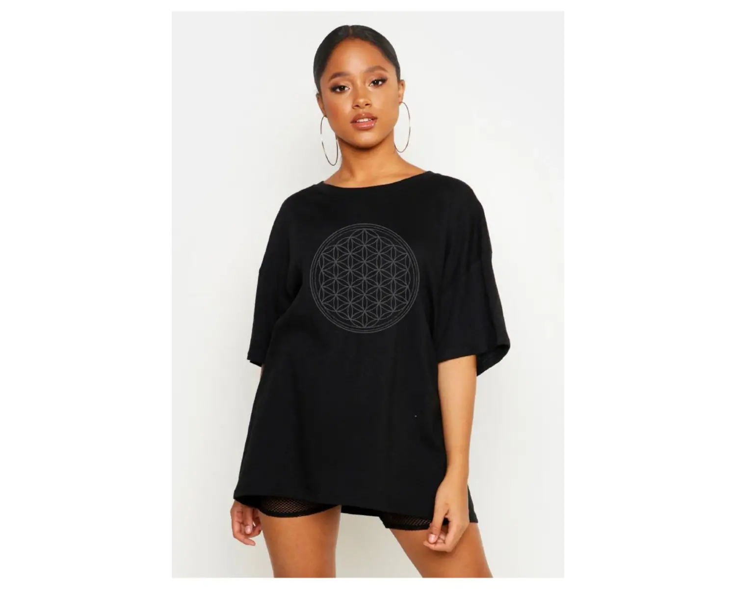 Yaşam Çiçeği Oversize Tişört