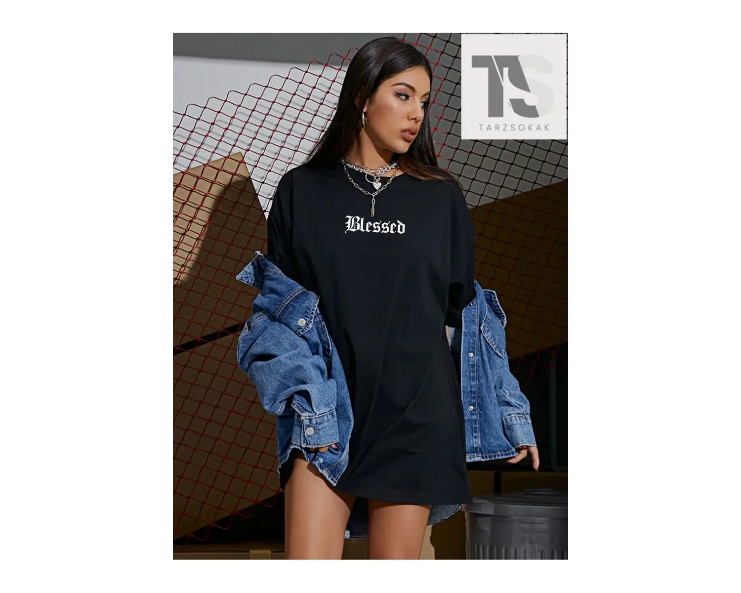 Yazılı Uzun Kollu Kadın Tişört